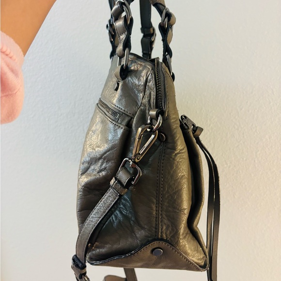 Elliott Lucca Taupe Leather Satchel - Picture 7 of 12